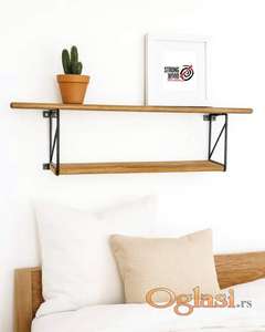 Polica metal drvo Singl